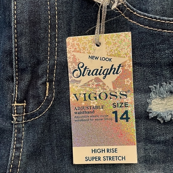 Vigoss Girl’s Distressed Straight Leg Jeans Size 14 - Picture 2 of 7